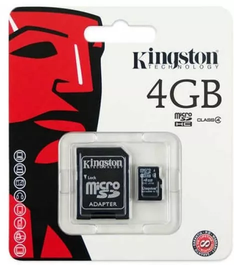Κάρτα Mνήμης Kingston microSDXC 4GB Class 4 με Αντάπτορα