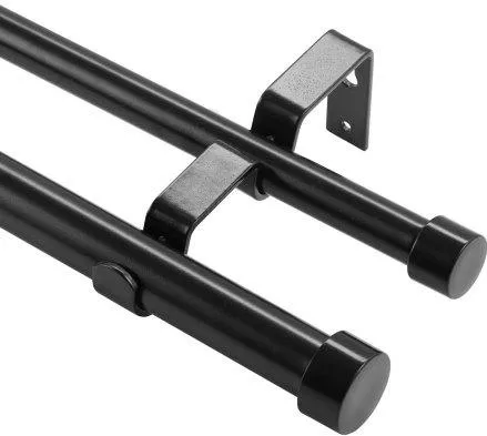 Κουρτινόξυλο Vevor Διπλό Ρυθμιζόμενο 183cm Μαύρο