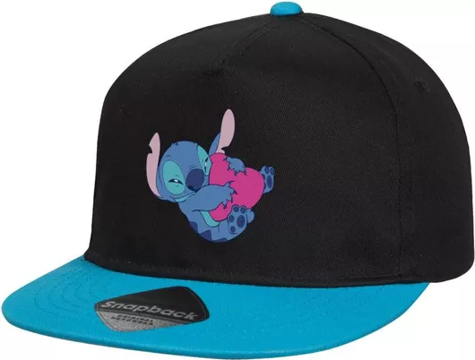 Παιδικό Καπέλο Lilo & Stitch hugs and hearts Flat Snapback Μαύρο/Μπλε One Size