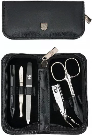 Σετ Μανικιούρ/Πεντικιούρ Kellermann Three Swords Manicure Set Faux Leather 5τμχ Μαύρο