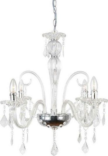 Πολυέλαιος Aca 4xE14 με Κεράκια Διάφανο SF633124P