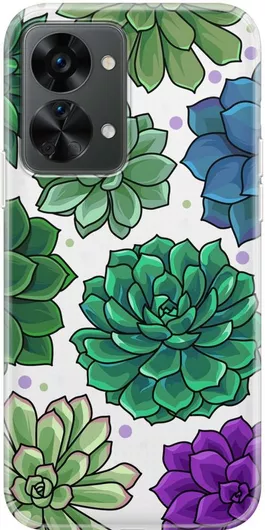 Θήκη Κινητού Back Cover για OnePlus Nord 2T - Clear TPU - Succulent