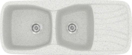 Νεροχύτης Sanitec 311 Ένθετος από Συνθετικό Γρανίτη Μ120xΠ51cm Granite White