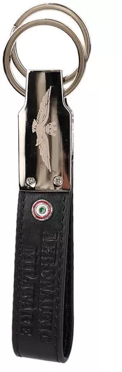 Μπρελόκ Aeronautica Militare από Δέρμα & Μέταλλο Μαύρο