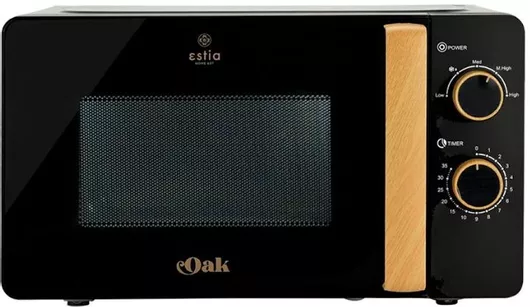 Estia Oak Φούρνος Μικροκυμάτων 20lt Μαύρος