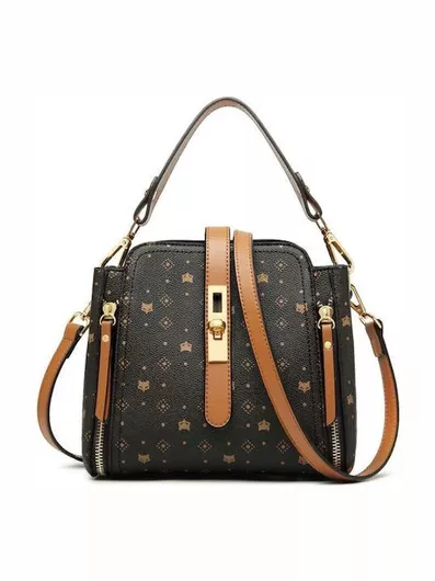 Γυναικεία Τσάντα Ώμου/Χειρός Foxer από Δερματίνη Καφέ