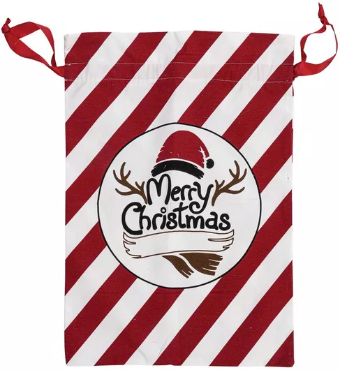 Χριστουγεννιάτικο Σάκος Lianos Πάνινος 50x70cm Κόκκινο/Λευκό