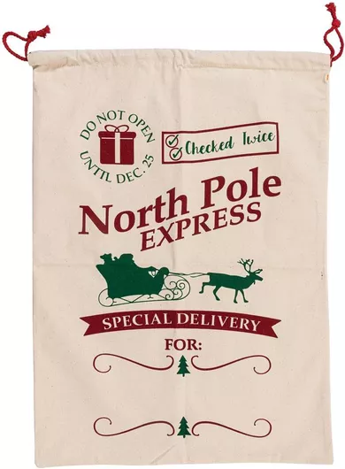 Χριστουγεννιάτικο Σάκος Lianos Πάνινος 50x70cm Κόκκινο/Μπεζ