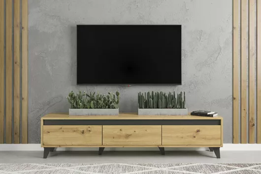 Έπιπλο Τηλεόρασης Ava Artizan Ξύλινο 183x38x43cm Oak/Ανθρακί
