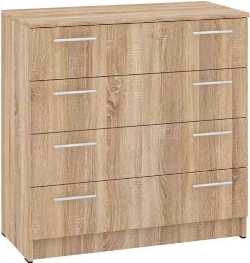 Συρταριέρα Κρεβατοκάμαρας Κ-4 Ξύλινη με 4 Συρτάρια 80x38x80cm Sonoma