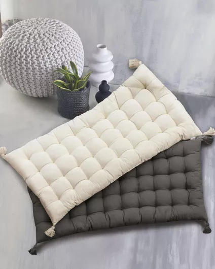 Πουφ Μαξιλάρα Rythmos Sonia 60x120cm Εκρού