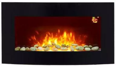 Ηλεκτρικό Τζάκι Eurolamp Επιτοίχιο 2000W Μαύρο