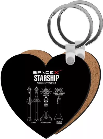 Μπρελόκ Space X Ξύλινο Καρδιά Mdf Μαύρο