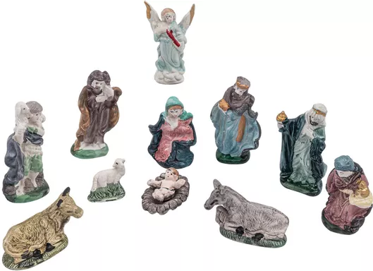 Lianos Χριστουγεννιάτικη Κεραμική Φιγούρα Φάτνης 9cm Σετ 11τμχ