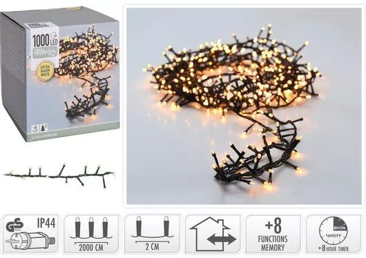 Χριστουγεννιάτικα Λαμπάκια 1000 LED 20m Θερμό Λευκό