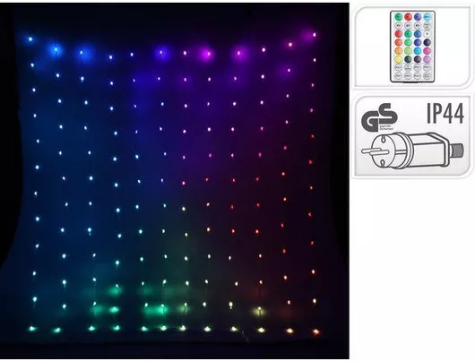 Χριστουγεννιάτικα Λαμπάκια Κουρτίνα 400 LED 200x200cm RGB 