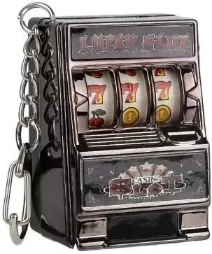 Μπρελόκ Casino Lucky Slot Φρουτάκια από Πλαστικό Μαύρο
