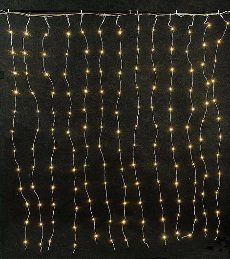 Χριστουγεννιάτικα Λαμπάκια Lianos Κουρτίνα Ρεύματος IP44 με 180 LED & Μετασχηματιστή 2.5m x 120cm Θερμό Λευκό