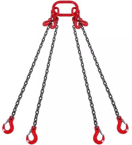 Αλυσίδα Ανύψωσης Vevor G80 DGDLHHMGFH1JG4PKZV0 4 Σκέλη με Γάντζους για Φορτίο Βάρους έως 11000lbs 
