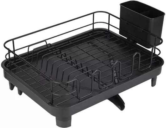 Πιατοθήκη Estia Πτυσσόμενη Μεταλλική με Θήκη για Μαχαιροπίρουνα Μαύρο