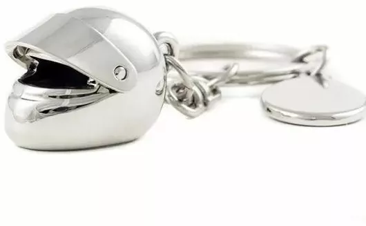Μπρελόκ Μεταλλικό Κράνος από Μέταλλο Ασημί