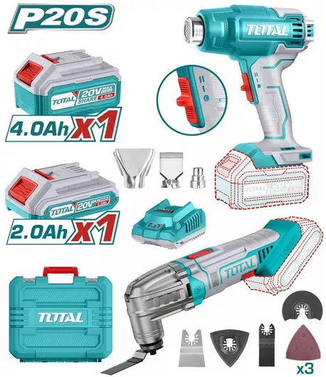 Σετ Εργαλείων Μπαταρίας Total 20V/2Ah+4Ah