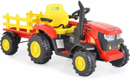 Παιδικό Τρακτέρ Ηλεκτροκίνητο με Καρότσα Κόκκινο