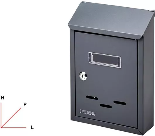 Γραμματοκιβώτιο Maurer Εξωτερικού Χώρου Μεταλλικό Ανθρακί 21x7x30cm