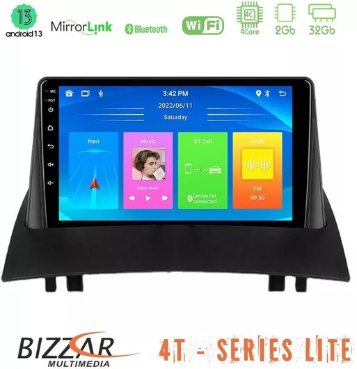 Ηχοσύστημα Αυτοκινήτου Bizzar U-LVB-RN0717 4T Series για Renault Megane 2 2002-2008 4Core Android 13 2+32GB Navigation Multimedia Tablet 9"