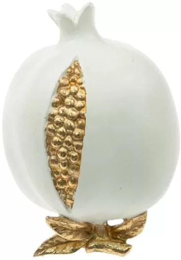 Γούρι Ρόδι Ideahome Πλαστικό Επιτραπέζιο 13.5x7x7cm Λευκό/Χρυσό