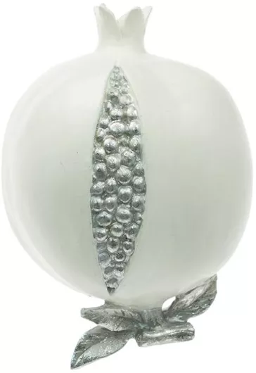 Γούρι Ρόδι Ideahome Πλαστικό Επιτραπέζιο 18x9x8cm Λευκό/Ασημί