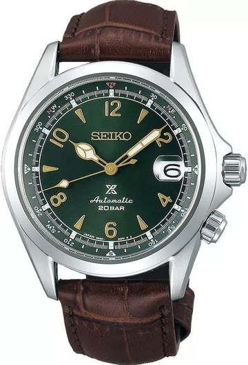 Ανδρικό Ρολόι Seiko SPB121J1 με Δερμάτινο Λουράκι Καφέ