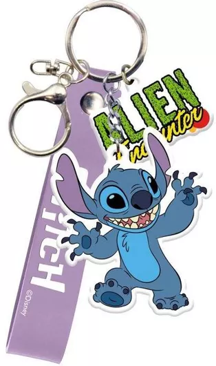 Μπρελόκ Διακάκης Disney Stitch από Πλαστικό Μοβ/Μπλε