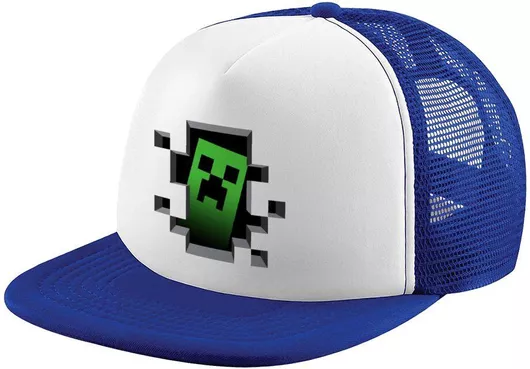 Παιδικό Καπέλο Koupakoupa Minecraft Creeper Soft Trucker με Δίχτυ Μπλε/Λευκό One Size