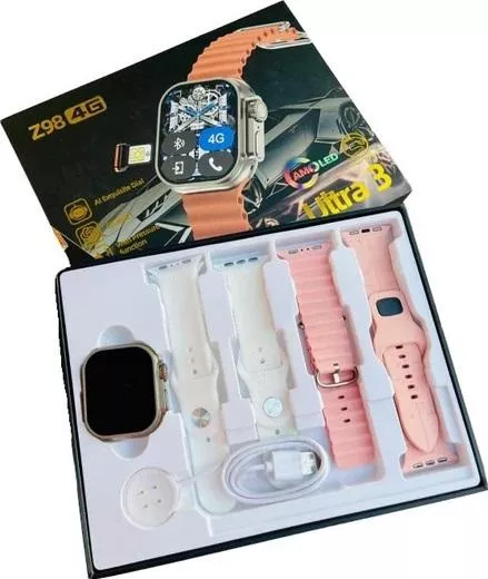 Smartwatch Z98 4G ZY2406-1 1.98'' & 5 Straps Pink