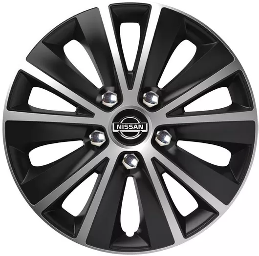 Τάσια Αυτοκινήτου Versaco Rapide NC 14 με Σήμα Nissan Σετ 4τμχ Μαύρο/Ασημί