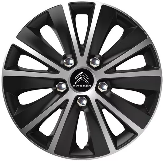 Τάσια Αυτοκινήτου Versaco Rapide NC 16" με Σήμα Citroen Σετ 4τμχ Μαύρο/Ασημί