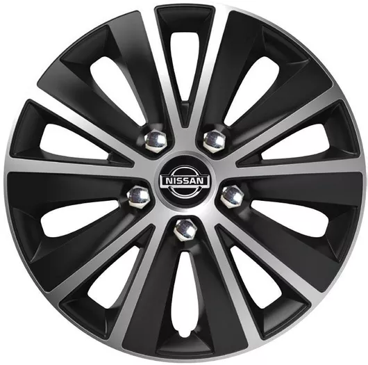 Τάσια Αυτοκινήτου Versaco Rapide NC 16" με Σήμα Nissan Σετ 4τμχ Μαύρο/Ασημί