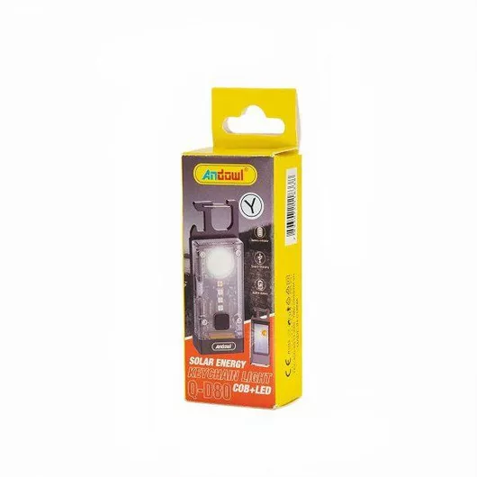 Μπρελόκ Ηλιακός Φακός LED 300LM COB Andowl 6W από Μαύρο