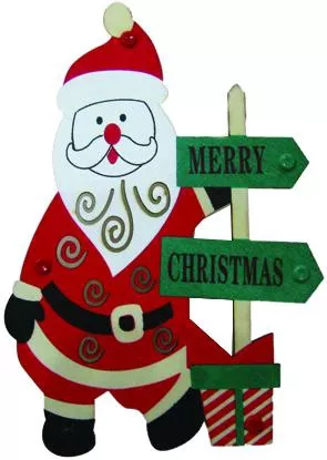 Σετ Διακοσμητικά Φωτιζόμενα Άγιος Βασίλης AGC Ξύλο 21cm 2τμχ