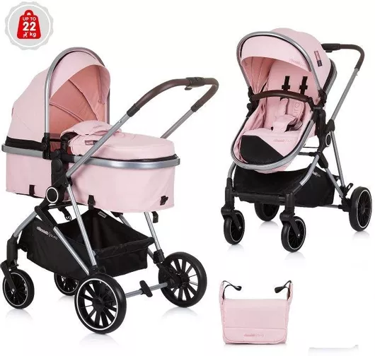 Καρότσι 2 σε 1 Chipolino Aura Αναδιπλούμενο από Νεογέννητο Flamingo