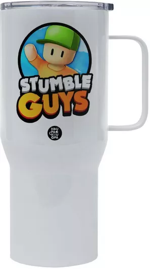 Ποτήρι Θερμός koupakoupa Stumble Guys με Καπάκι Διπλού Τοιχώματος 750L Λευκό