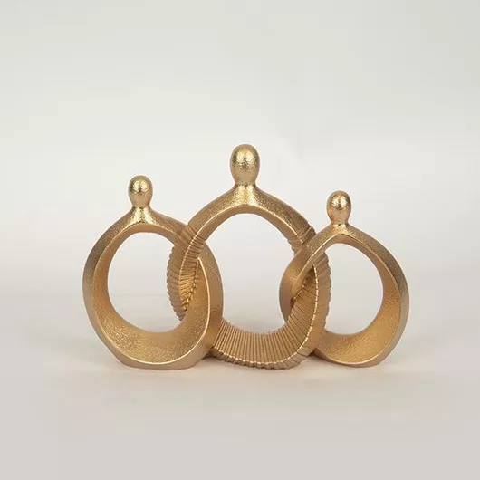 Επιτραπέζιο Διακοσμητικό Κύκλος Estheti Πολυρητίνης 26.2x9.8x17.8cm Χρυσό