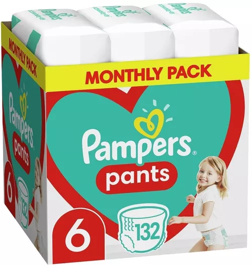 Πάνες Βρακάκι Pampers Pants Monthly Pack No. 6 για 14-19kg Σετ 132τμχ