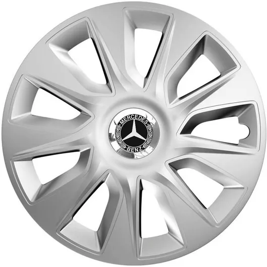 Τάσια Αυτοκινήτου Versaco Stratos 16'' με Σήμα Mercedes-Benz & Δαχτυλίδια Χρωμίου Ασημί