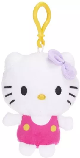 Μπρελόκ Hello Kitty με Φούξια Φόρμα Λούτρινο Λευκό