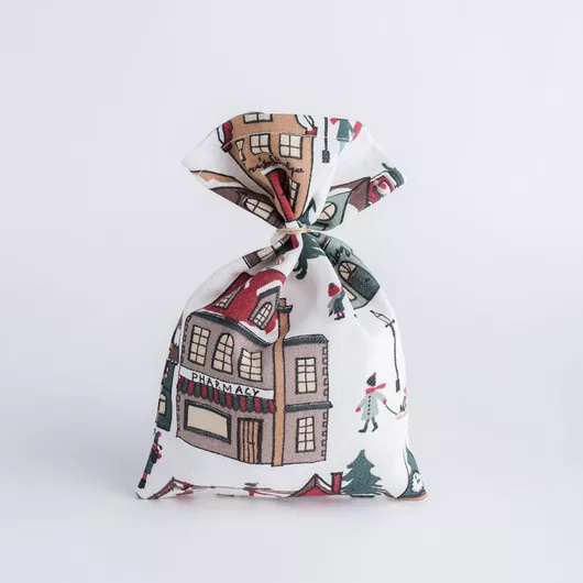 Χριστουγεννιάτικο Πουγκί Beauty Home Χειμερινό Χωριό Πολύχρωμο