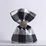 Χριστουγεννιάτικο Πουγκί Beauty Home Καρό Λευκό/Μαύρο