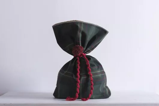 Χριστουγεννιάτικο Πουγκί Beauty Home Καρό 45x60cm Πράσινο