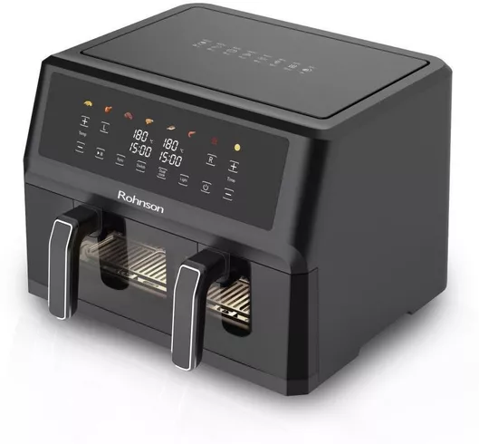 Air Fryer Rohnson R-2864 με Διπλό Αποσπώμενο Κάδο 10.4lt Μαύρο